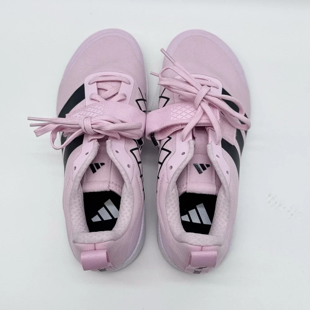 Size 7.5M, 8.5W- Adidas The Total 2‎ Weightlifting Shoes,Unisex Pink/White/Black